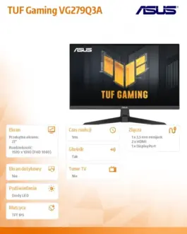 Alternative view of Asus Monitor VG279Q3A 27-inch, Full HD(1920x1080), 180Hz, Fast IPS 2xHDMI DP SPEAKERS