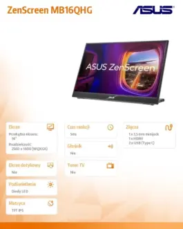 Alternative view of Asus Monitor 16 inches MB16QHG IPS 120Hz 2560X1600Px USB-Cx2 miniHDMI 16:10