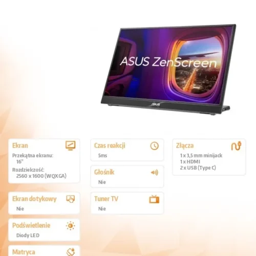 Alternative view of Asus Monitor 16 inches MB16QHG IPS 120Hz 2560X1600Px USB-Cx2 miniHDMI 16:10