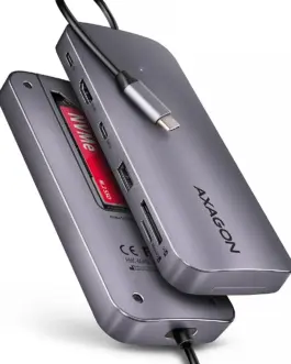 AXAGON HMC-6GM2 USB hub 6in1 10Gbps HDMI M.2 NVME PD