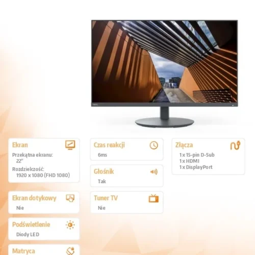 NEC Monitor MultiSync E224F черен 22 inches DP HDMI