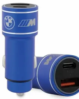 BMW зарядно за кола 20W PD-QC 3.0 Fast Blue