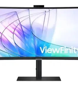 Samsung Monitor 34 inches ViewFinity S65VC VA 3440x1440 UWQHD 21:9 1xHDMI 1xDP 1xUSB-C (90W) 2xUSB 3.0 LAN (RJ45) 5ms HAS Webcam speakers curved