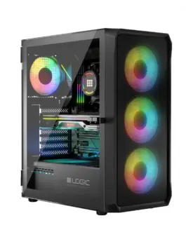 Logic Concept Comuter case PORTOS ARGB MIDI USB 3.0 черен