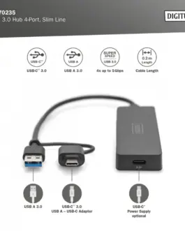 Alternative view of Digitus USB 3.0 Hub, 4-port DA-70235