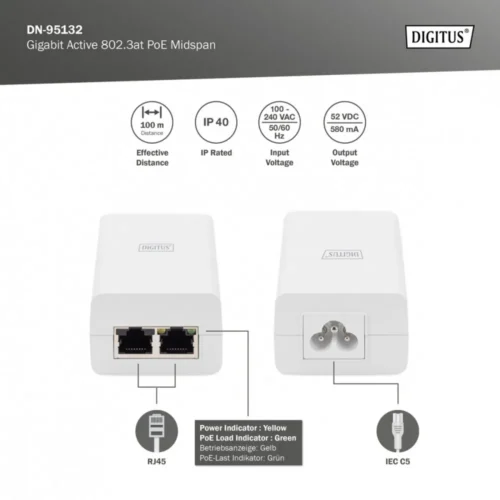 Digitus PoE+ Injector 802.3at DN-95132