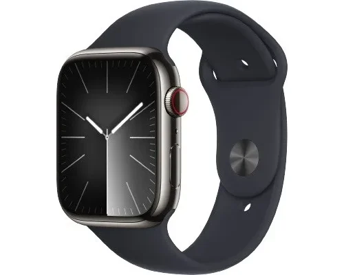 Apple Watch Series 9 GPS + Cellular 45mm Graphite Stainless Steel Case with Midnight Sport Band - M/L
