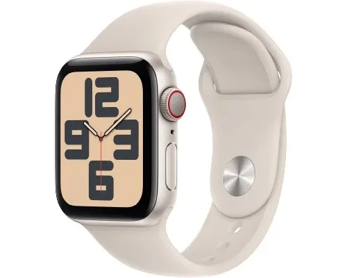 Apple Watch SE GPS + Cellular 40mm Starlight Aluminium Case with Starlight Sport Band - S/M