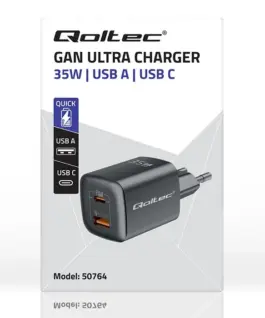Qoltec GaN ULTRA 35W зарядно 5V 20V