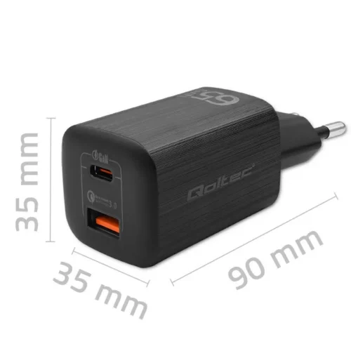 Alternative view of Qoltec GaN ULTRA 65W зарядно 5V 20V, 2.25A 3.25A