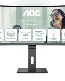 AOC Monitor CU34P3CV 34 inches 100Hz Curved VA HDMI DP USB-C