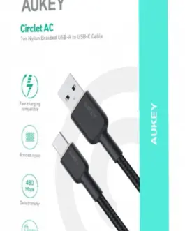 Alternative view of AUKEY AUKEY CB-NAC1 Nylon cab le USB C - USB A 1m 3A