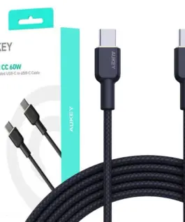 AUKEY AUKEY CB-NCC1 Nylon Cab le USB C - USB C 1m 3A