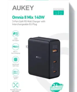 Alternative view of AUKEY AUKEY PA-B7O Omnia II G aN мрежово зарядно 3xUSB