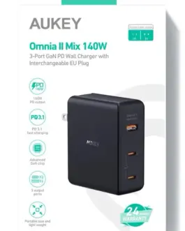 Alternative view of AUKEY AUKEY PA-B7O Omnia II G aN мрежово зарядно 3xUSB