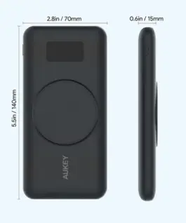 Alternative view of AUKEY PB-WL02i външна батерия | 10000mAh | 22.5W | MagSafe | LED | PD QC HSC Qi