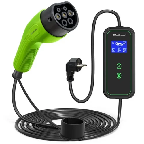 Qoltec Mobile зарядно for EV 2 in 1 type2 3.5kW