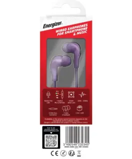 Alternative view of Energizer Wiчервен слушалки 3,5 mm jack лилав
