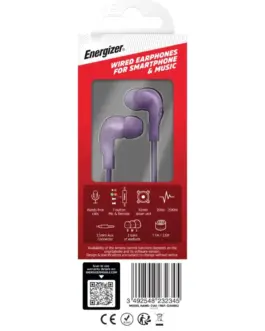 Alternative view of Energizer Wiчервен слушалки 3,5 mm jack лилав