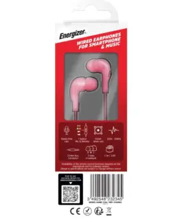 Alternative view of Energizer Wiчервен слушалки 3,5 mm jack розов