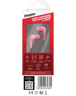 Alternative view of Energizer Wiчервен слушалки 3,5 mm jack розов
