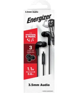 Alternative view of Energizer Wiчервен слушалки 3,5 mm jack черен