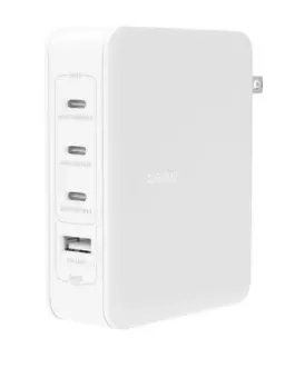Belkin мрежово зарядно 140W 4-ports (3xC 1xA) UK, EU, US Plugs бял