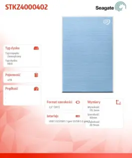 Alternative view of Seagate Disc One Touch 4TB 2,5 STKZ4000402 blue