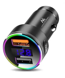 Maclean QC dual USB зарядно за кола LED Maclean MCE375