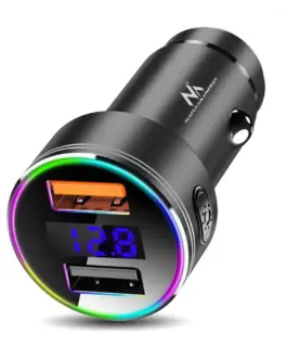 Maclean QC dual USB зарядно за кола LED Maclean MCE375