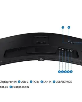Alternative view of Samsung Monitor 34 inches ViewFinity S65UA VA 3440x1440 UWQHD 21:9 1xHDMI 1xDP 1xUSB-C(90W) 3xUSB 3.0 LAN (RJ45) 5ms 100Hz HAS+PIVOT curved speakers 3Y OS (LS34C652UAUXEN)