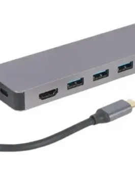 Alternative view of Gembird USB-C Hub for HDMI 1xUSB-C GbE 2xUSB-A Card PD