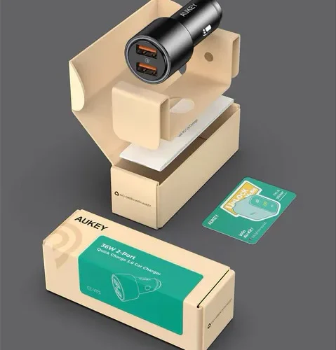 Alternative view of AUKEY CC-Y17S Aluminium зарядно за кола 2xUSB QC 3.0 36W LED