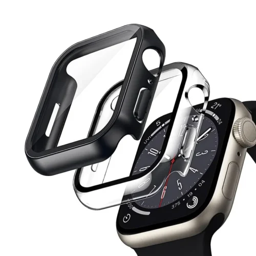 Alternative view of CRONG Case with glass Apple Watch 41mm