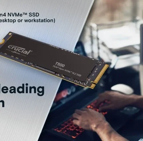 Alternative view of Crucial SSD T500 1TB M.2 NVMe 2280 PCIe40 7300/6800 Radiator