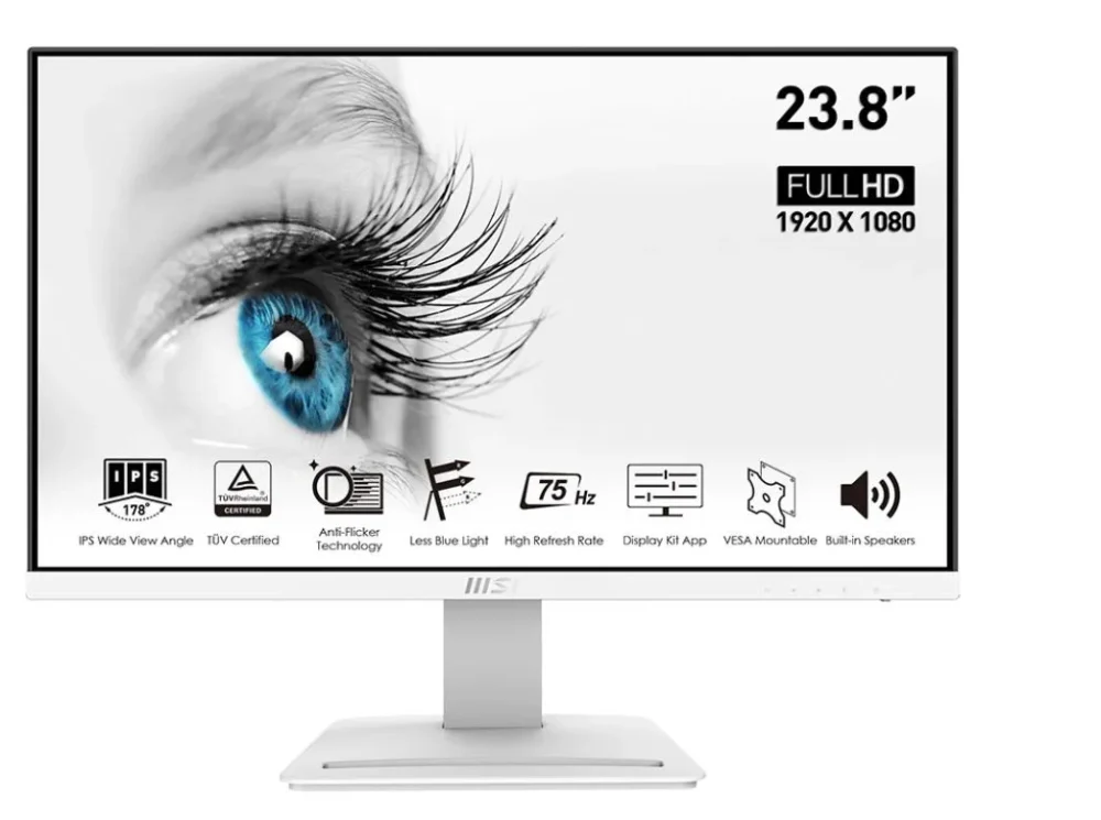 MSI Monitor PRO MP243W 23.8 inches IPS/FHD/5ms/75Hz/бял