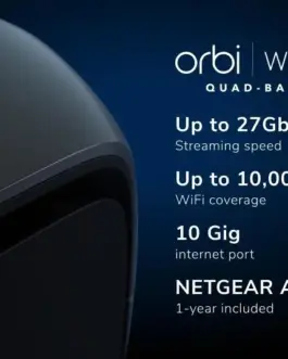 Alternative view of Netgear Router RBE973SB System WiFi 7 Orbi 3-pk черен