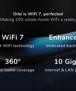 Netgear Router RBE973SB System WiFi 7 Orbi 3-pk черен