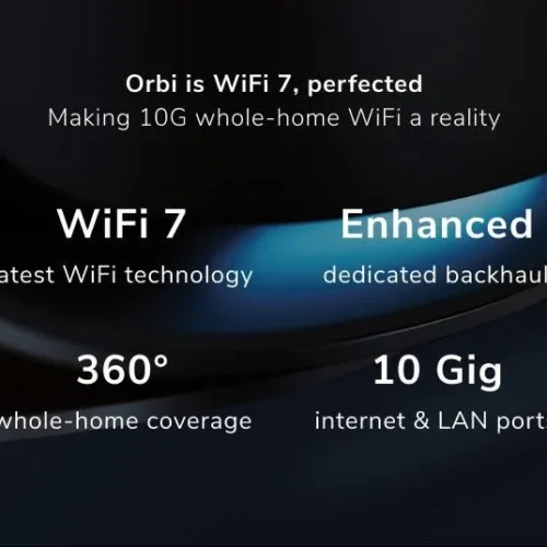 Netgear Router RBE973SB System WiFi 7 Orbi 3-pk черен