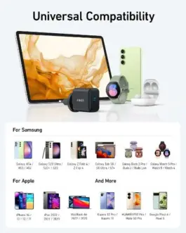 Alternative view of Anker зарядно 312 (25W) черен USB-C