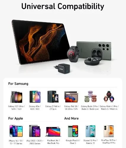 Alternative view of Anker 313 45W черен USB-C зарядно