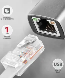 Alternative view of AXAGON ADE-TXCA USB-A/C 3.2 Ge n 1 LAN адаптер 1Gbit