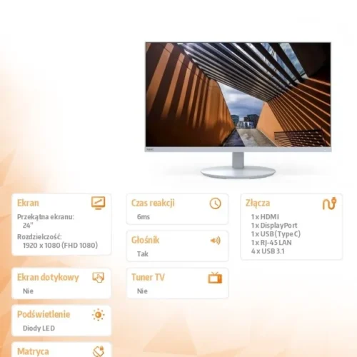 NEC Monitor MultiSync E244FL 24 inches USB-C HDMI бял