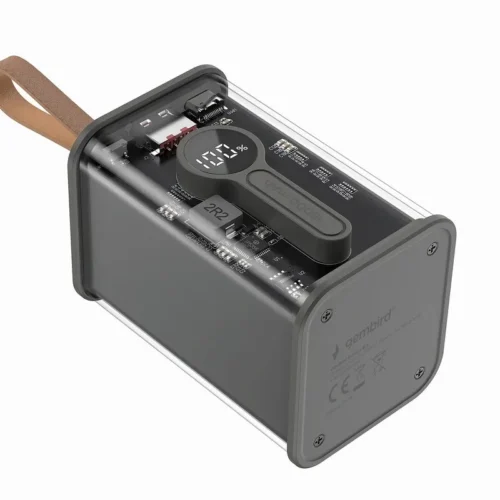 Gembird външна батерия прозрачен 18000mAh QC3.0 черен