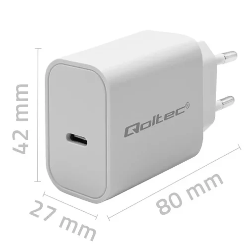 Alternative view of Qoltec Super Quick PD зарядно USB C, 20W, 5 12V