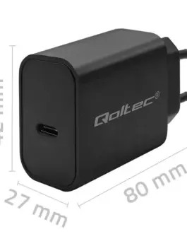Alternative view of Qoltec Super Quick PD зарядно USB C, 20W, 5 12V
