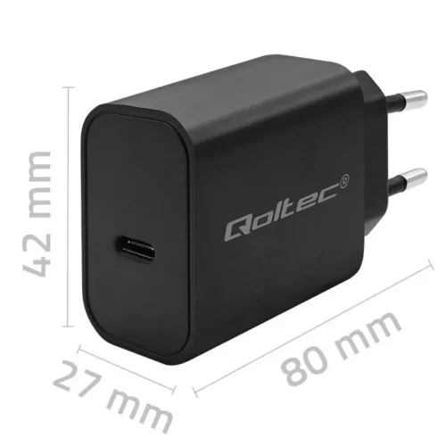 Alternative view of Qoltec Super Quick PD зарядно USB C, 20W, 5 12V
