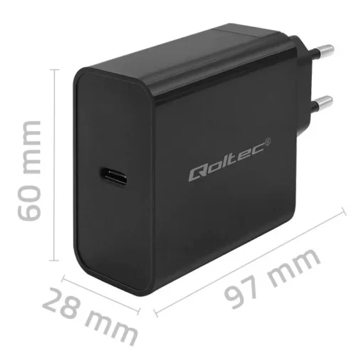 Alternative view of Qoltec Super Quick PD зарядно 1xUSB C, 65W, 5 20V