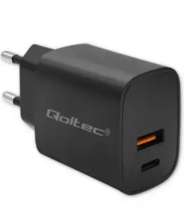 Qoltec GaN POWER PRO зарядно 1xUSB C, 1xUSB, 30W