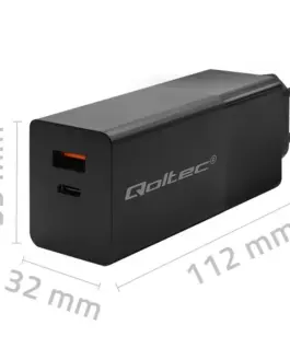 Qoltec GaN Power PRO зарядно 1xUSB C